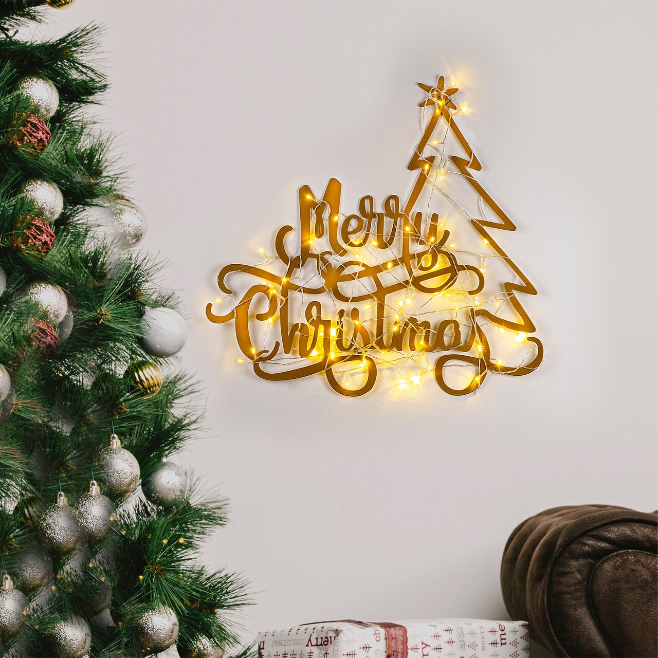 Decoratiune de luminoasa XMASGOLD-008, Tanelorn, 62x60 cm, metal, auriu - imagine 7